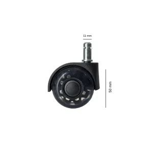 Tegir Pro Siyah Şeffaf 50 mm Koltuk Tekerleği – 5’li Set — ikinci ürün görseli