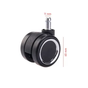 60 mm Krom Kalın Koltuk Tekerleği – 5’li Set — ikinci ürün görseli